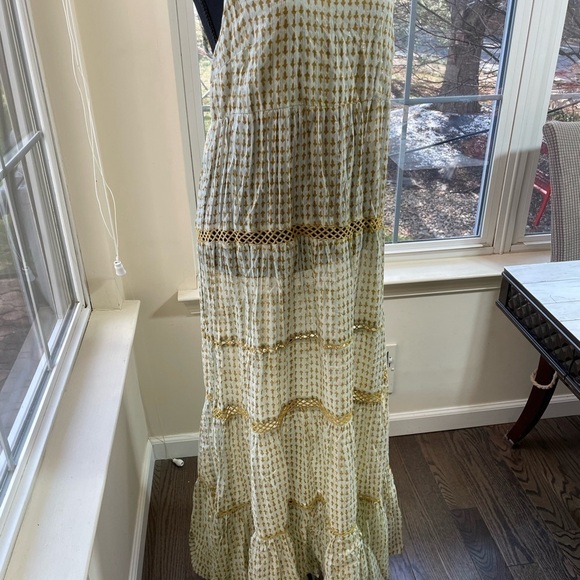 Free People Women’s Midnight Dance Printed Cotton Maxi Dress Light Grey XS - Picture 10 of 16